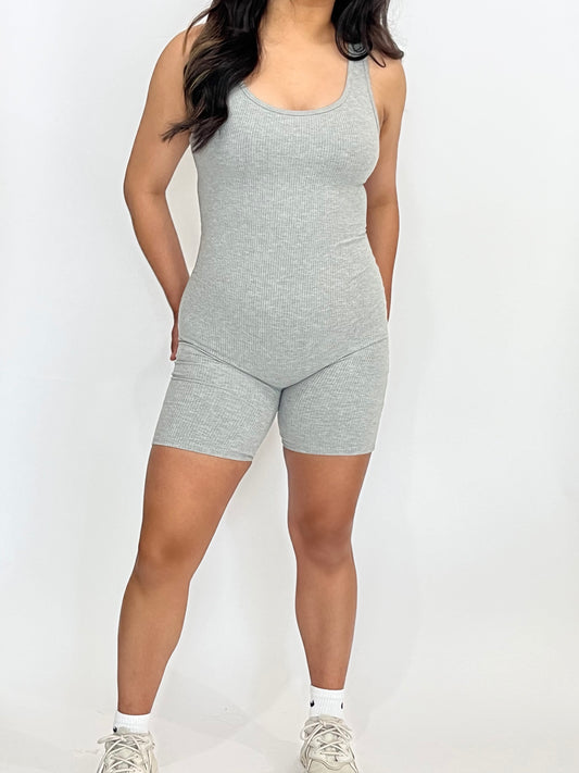 Mia Sleeveless Romper - Grey